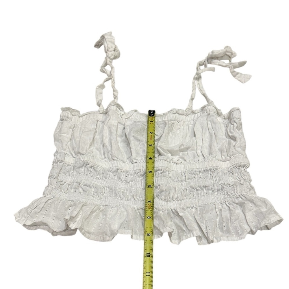 Forever 21 Women’s Eyelet Crop Top White Cotton Size Small - Picture 5 of 7